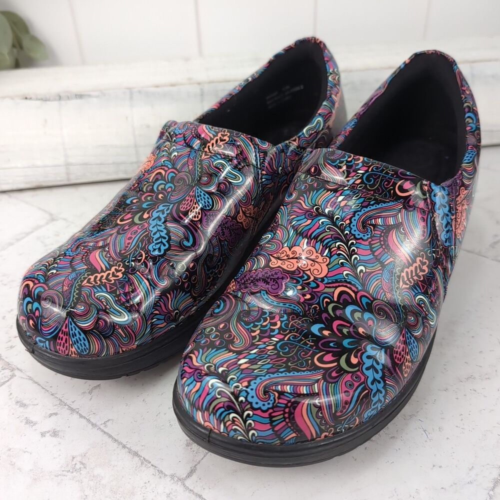 Easy Street Tiffany Slip-Resistant Colorful Clogs Shoes Non-Marking Size 10W